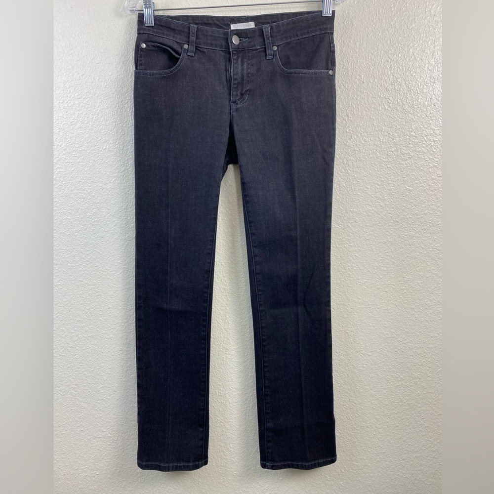 Eileen Fisher Black Straight Leg Jeans Women’s 2 Petite Casual Organic Cotton‎
